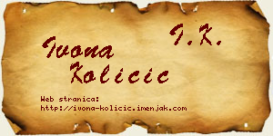 Ivona Količić vizit kartica